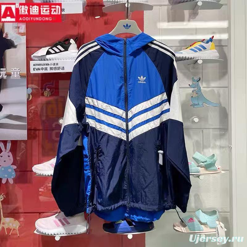 2025 Adidas Original Navy/Green White Windbreaker