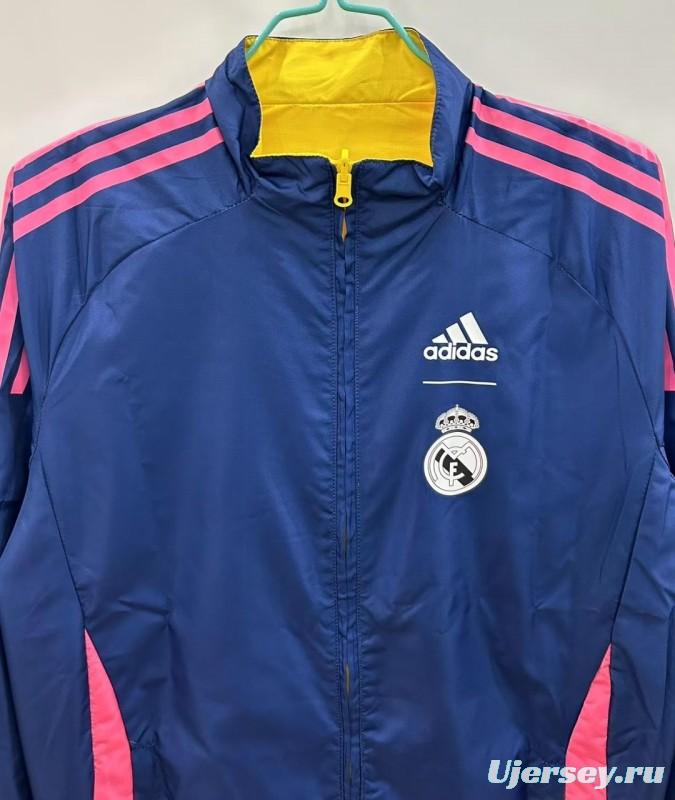25/26 Real Madrid Yellow/Navy Reversible Windbreaker