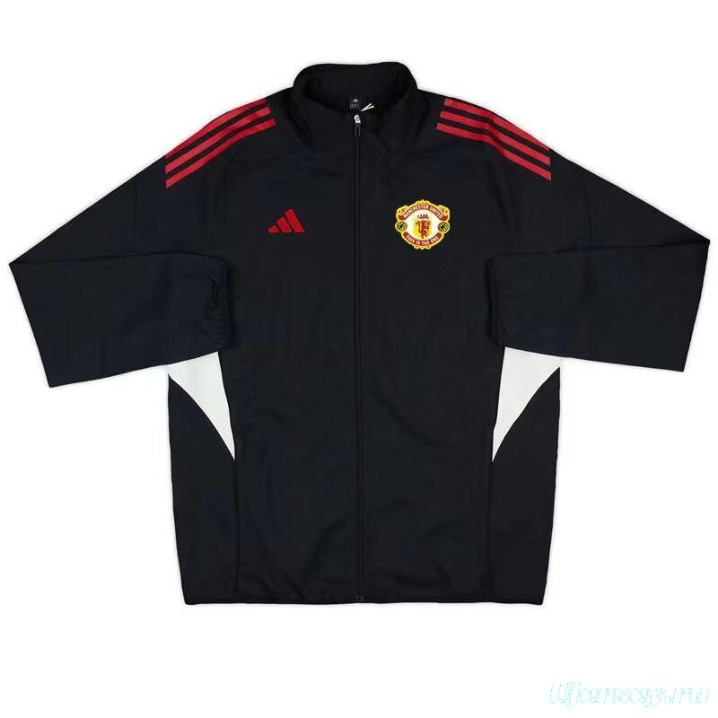 25/26 Manchester United  BLACK Full Zipper Windbreaker