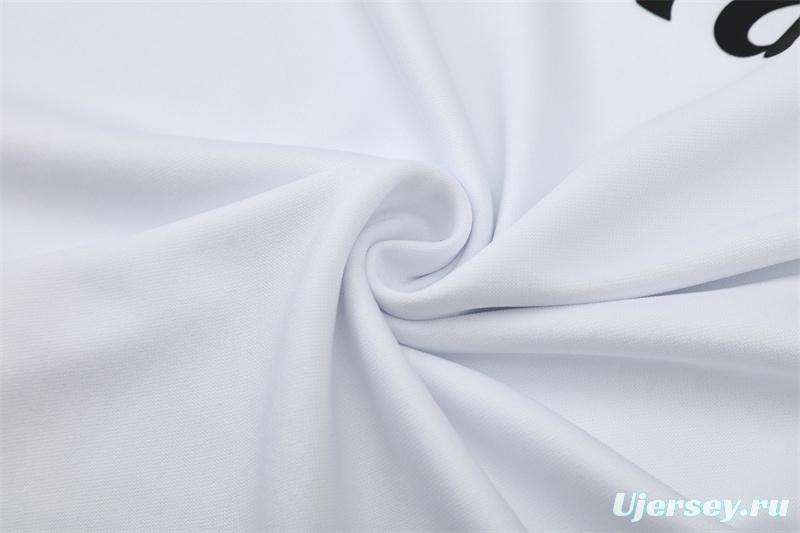 Retro 13/14 Real Madrid White Half Zipper Jacket+Long Pants