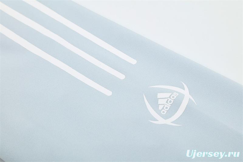 Retro 04/05 Real Madrid Light Grey Half Zipper Jacket+Long Pants