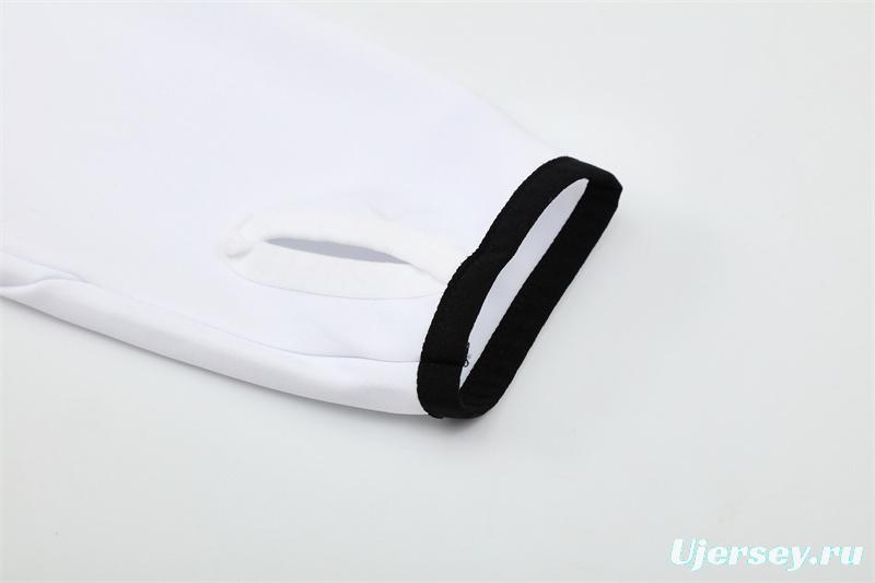 Retro 04/05 Real Madrid White Half Zipper Jacket