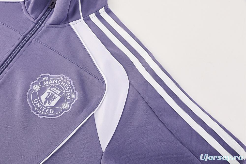 2025 Adidas Purple Full Zipper Jacket + Long Pants