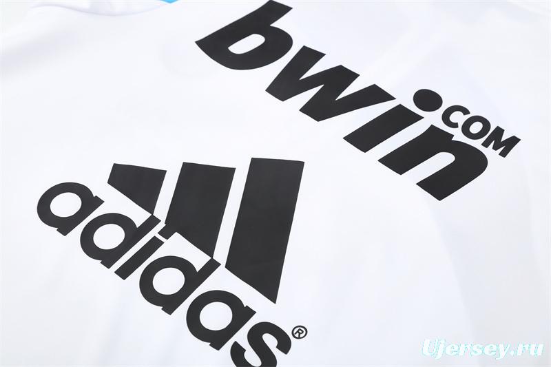 Retro 09/10 Real Madrid White Half Zipper Jacket+Long Pants