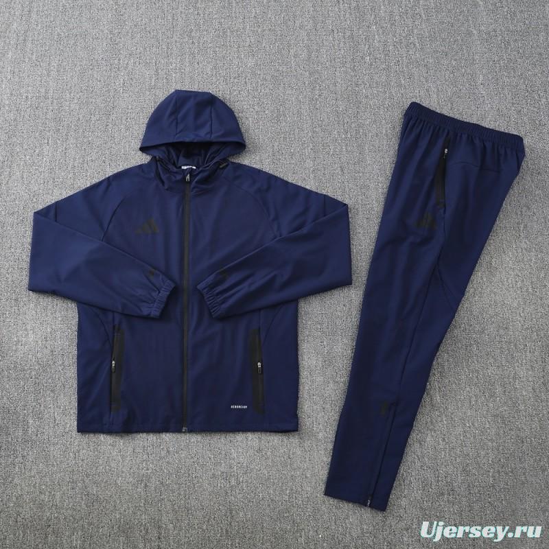 25/26 Adidas Navy Hoodie Full Zipper Jacket + Long Pants