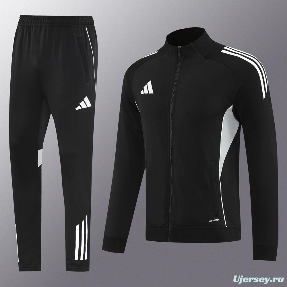 2025 Adidas Black Full Zipper Jacket + Long Pants