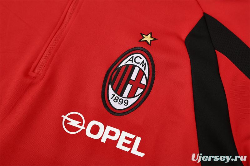 Retro 05/06 AC Milan Red Half Zipper Jacket