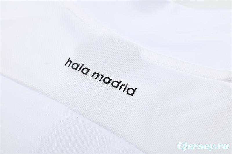 Retro 15/16 Real Madrid White Half Zipper Jacket