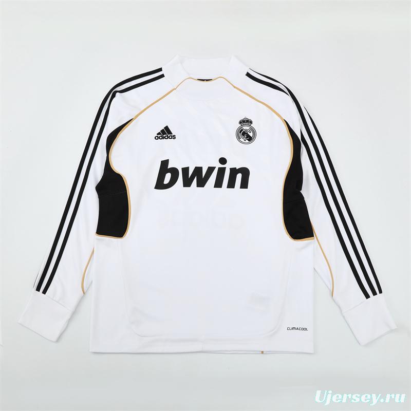 Retro 11/12 Real Madrid White Half Zipper Jacket+Long Pants