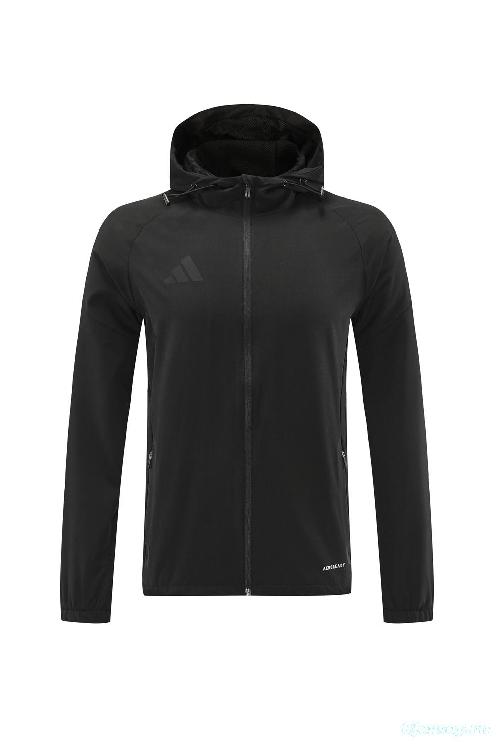 25/26 Adidas Black Hoodie Full Zipper Jacket + Long Pants