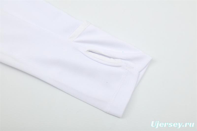 Retro 16/17 Real Madrid White Half Zipper Jacket