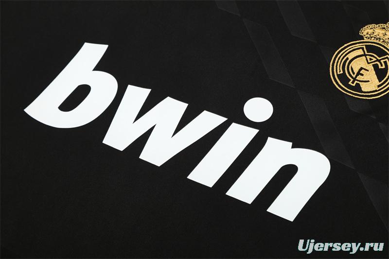 Retro 11/12 Real Madrid Black Half Zipper Jacket+Long Pants