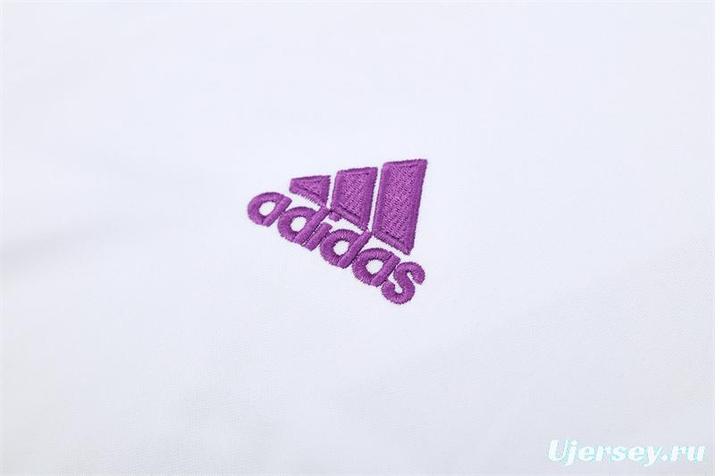 Retro 16/17 Real Madrid White Half Zipper Jacket