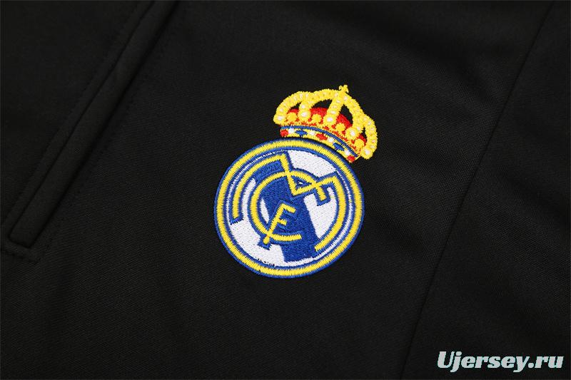 Retro 04/05 Real Madrid Black Half Zipper Jacket