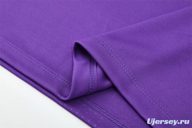 Retro 16/17 Real Madrid Purple Half Zipper Jacket+Long Pants