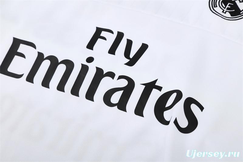 Retro 15/16 Real Madrid White Half Zipper Jacket