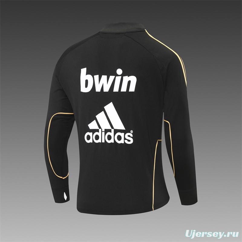 Retro 11/12 Real Madrid Black Half Zipper Jacket