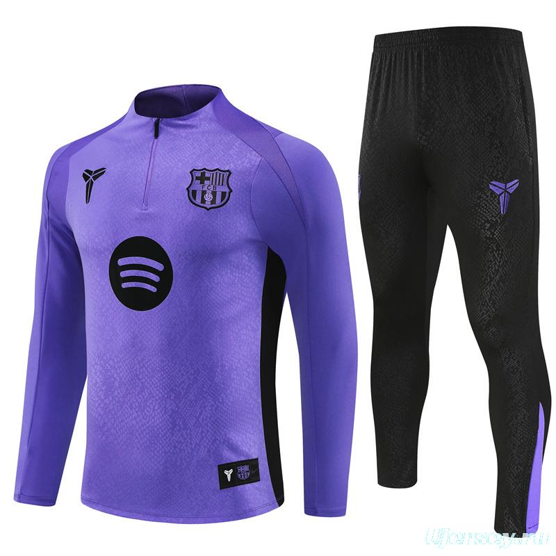 25/26 Barcelona Purple Joint Edition Half Zipper Jacket+Long Pants