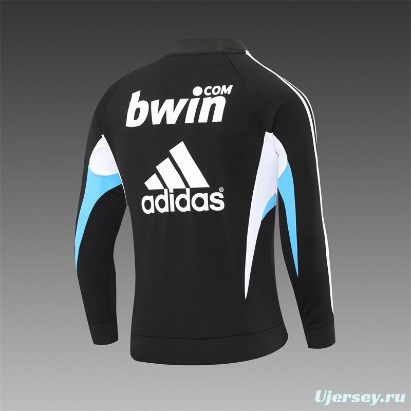 Retro 08/09 Real Madrid Black Half Zipper Jacket