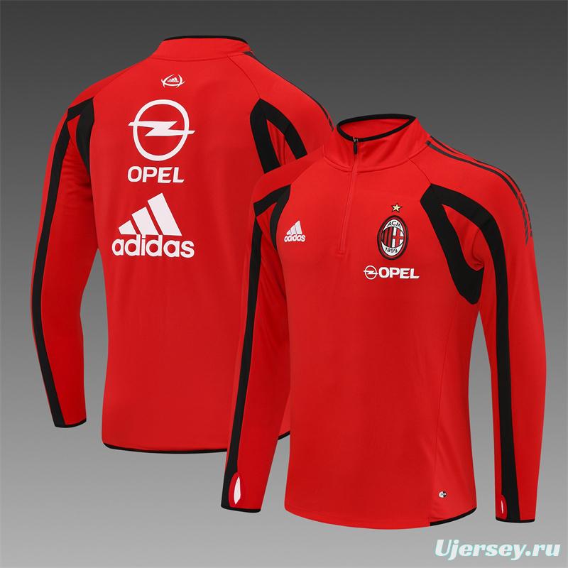Retro 05/06 AC Milan Red Half Zipper Jacket