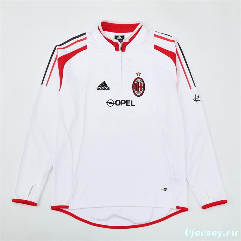 Retro 04/05 AC Milan White Half Zipper Jacket