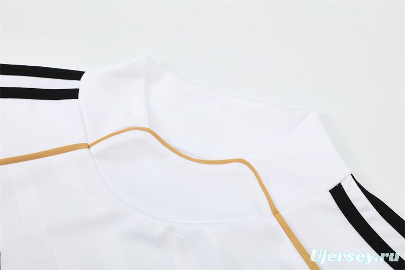 Retro 11/12 Real Madrid White Half Zipper Jacket