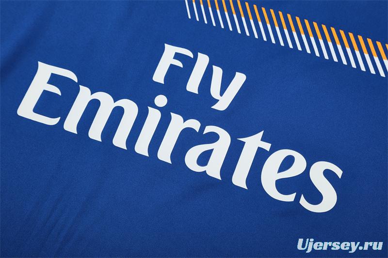 Retro 13/14 Real Madrid Color Blue Half Zipper Jacket+Long Pants