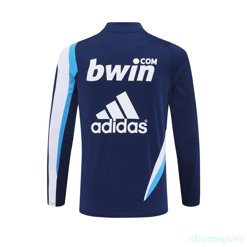 Retro 09/10 Real Madrid Royal Blue Half Zipper Jacket
