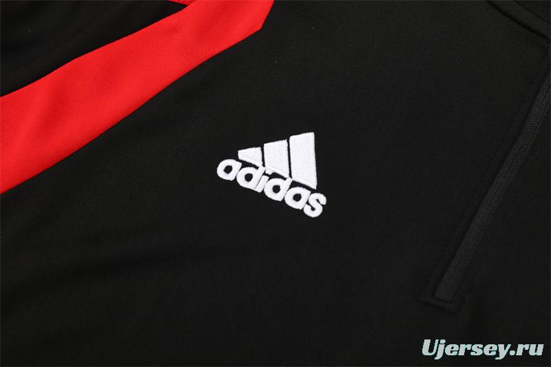 Retro 05/06 AC Milan Black Half Zipper Jacket+Long Pants