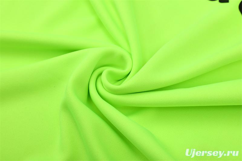 Retro 15/16 Real Madrid Fluorescent Green Half Zipper Jacket