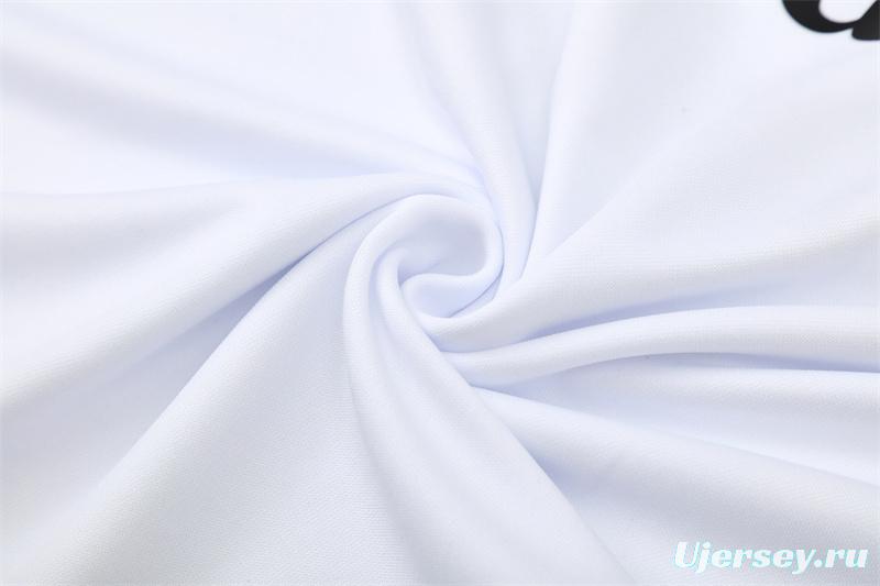 Retro 15/16 Real Madrid White Half Zipper Jacket+Long Pants