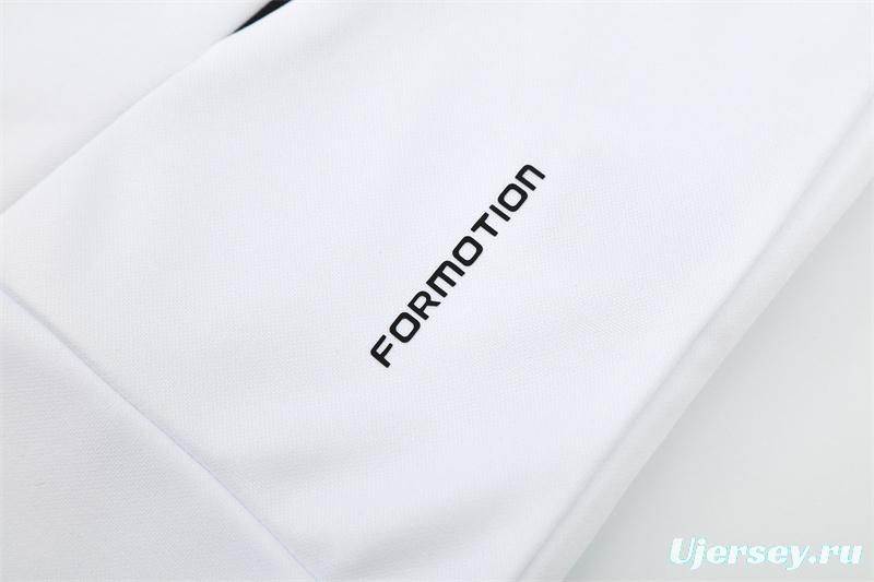 Retro 08/09 Real Madrid White Half Zipper Jacket+Long Pants