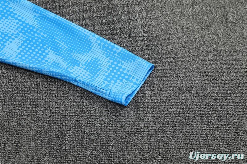 25/26 Manchester City Light Blue Camouflage Half Zipper Jacket+Long Pants