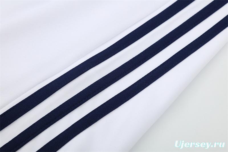 Retro 16/17 Real Madrid White Half Zipper Jacket+Long Pants