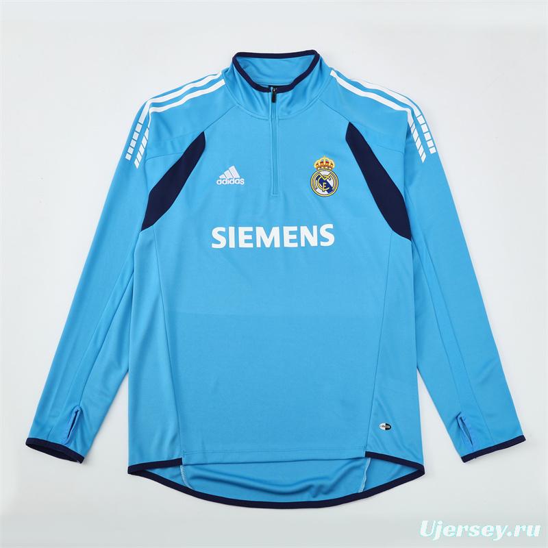 Retro 05/06 Real Madrid Light Blue Half Zipper Jacket
