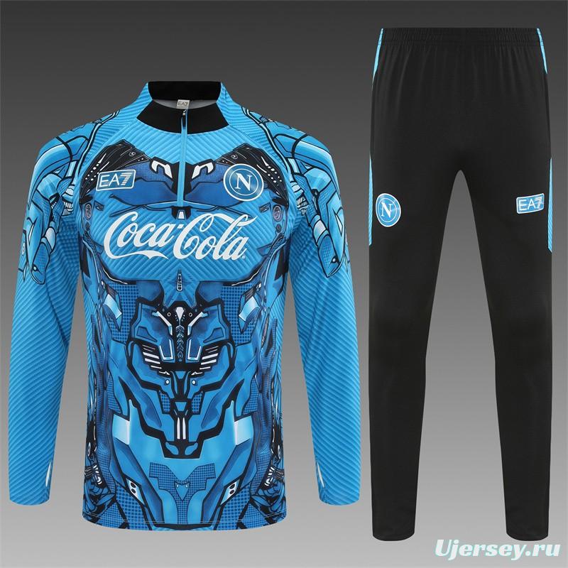 25/26 Napoli Light Blue Camouflage Half Zipper Jacket+Long Pants