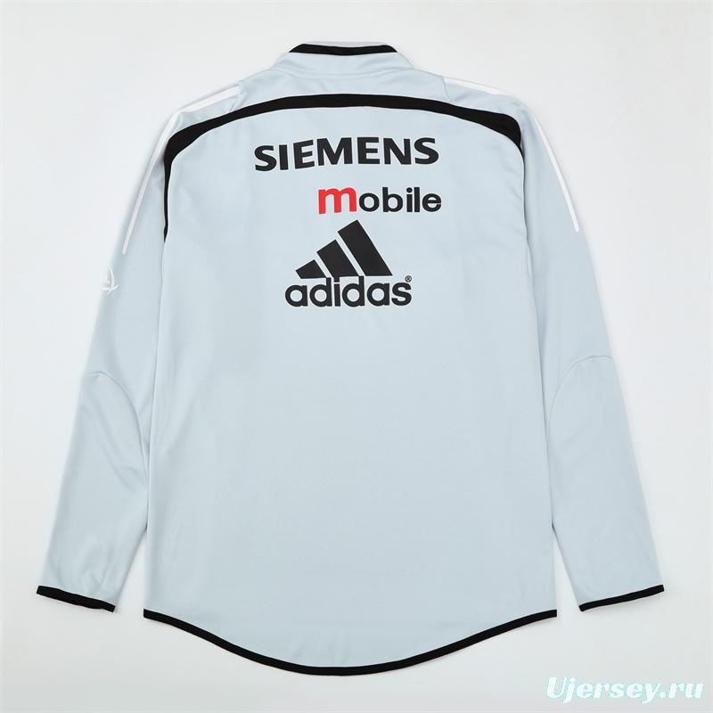 Retro 04/05 Real Madrid Light Grey Half Zipper Jacket