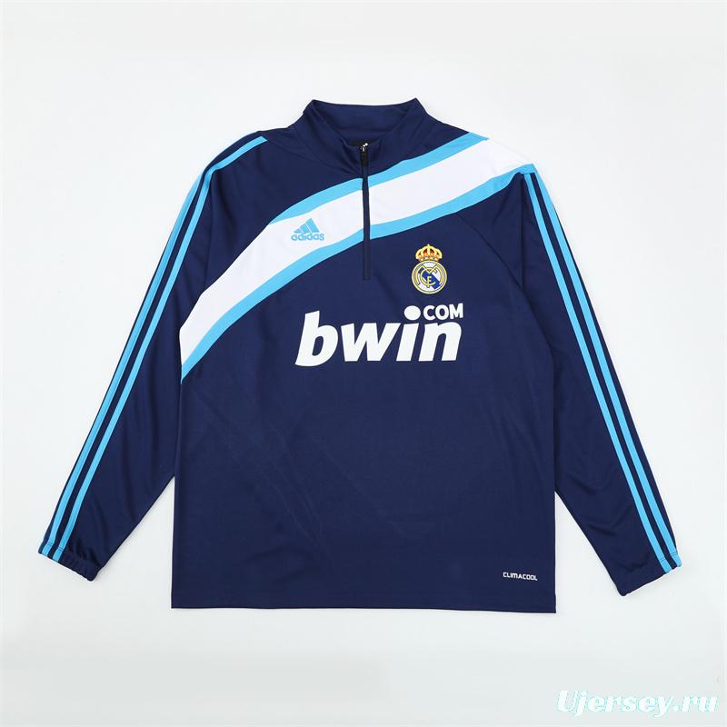 Retro 09/10 Real Madrid Royal Blue Half Zipper Jacket
