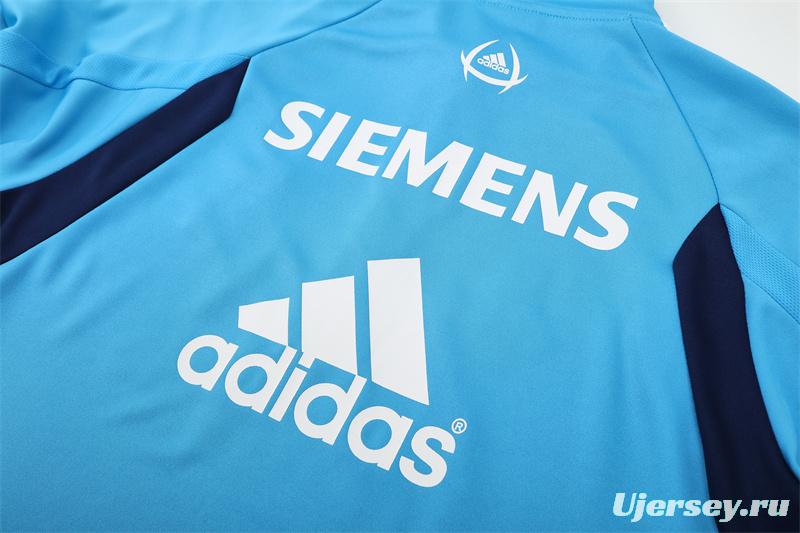 Retro 05/06 Real Madrid Light Blue Half Zipper Jacket