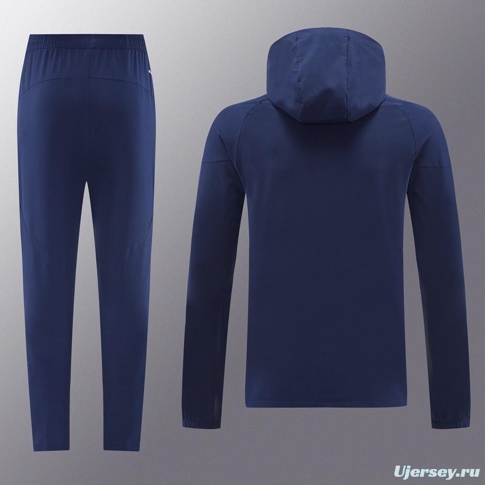 25/26 Adidas Navy Hoodie Full Zipper Jacket + Long Pants