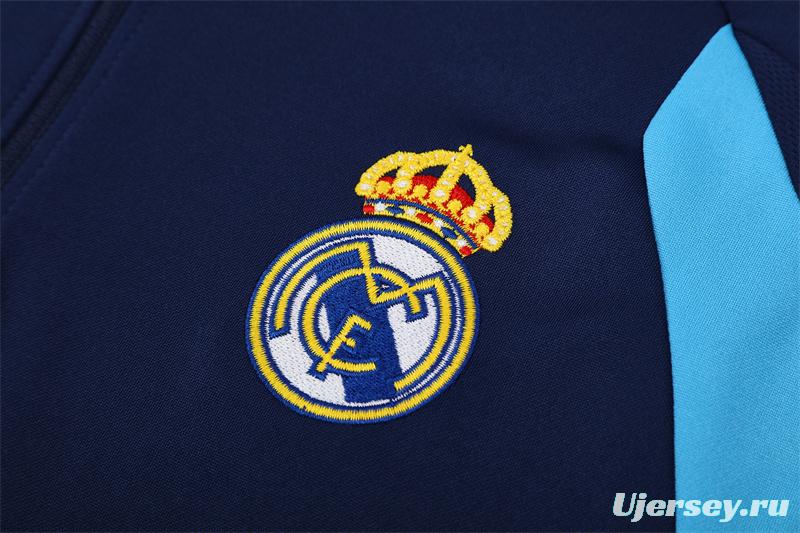 Retro 05/06 Real Madrid Royal Blue Half Zipper Jacket