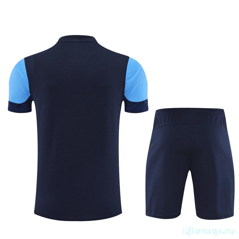 25/26 Olympique de Marseille Royal Blue Camouflage with XS Short Sleeve+Soccer Shorts