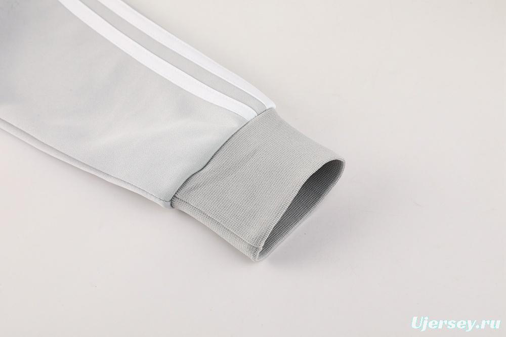 25/26 Real Madrid Grey Full Zipper Jacket + Long Pants