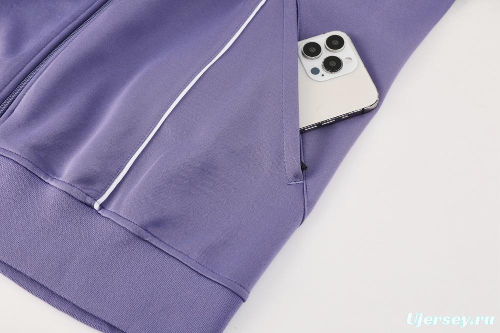 2025 Adidas Purple Full Zipper Jacket + Long Pants