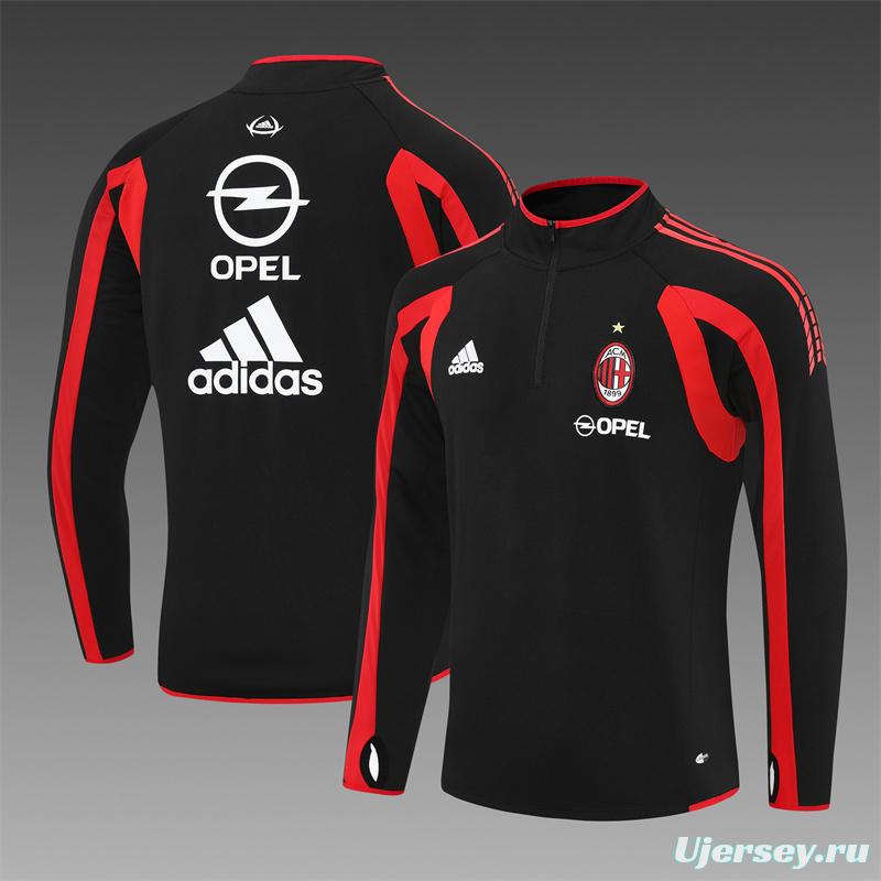 Retro 05/06 AC Milan Black Half Zipper Jacket