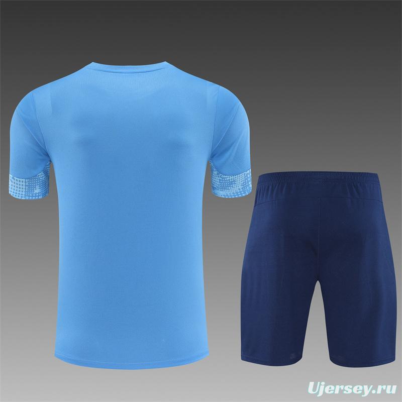 25/26 Manchester City Light Blue Camouflage with XS Short Sleeve+Soccer Shorts
