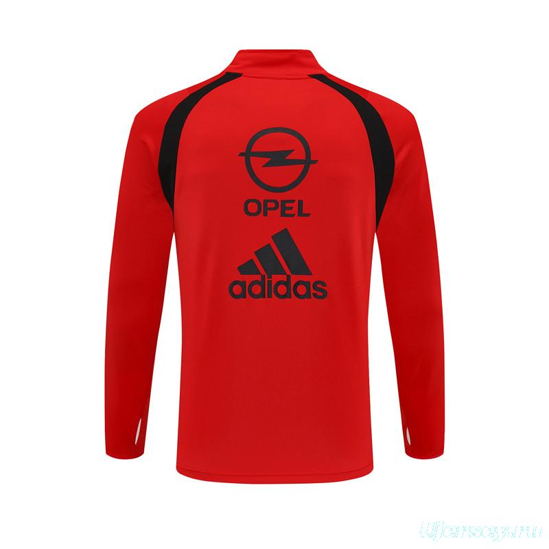 Retro 03/04 AC Milan Red Half Zipper Jacket+Long Pants