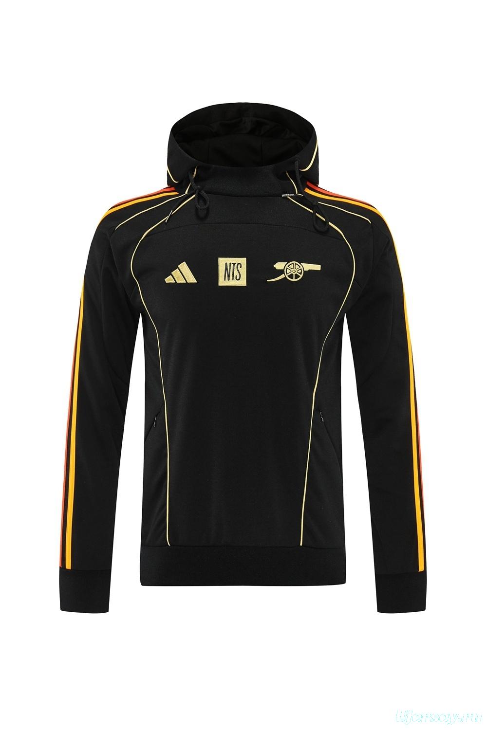 25/26 Arsenal Black Full Zipper Jacket + Long Pants