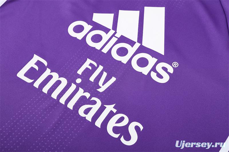 Retro 16/17 Real Madrid Purple Half Zipper Jacket+Long Pants