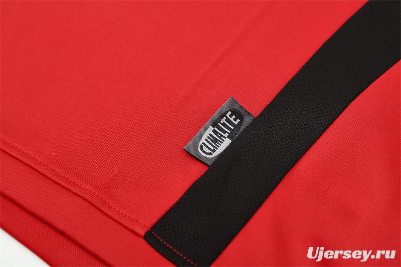 Retro 03/04 AC Milan Red Half Zipper Jacket+Long Pants